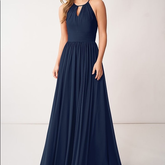 Azazie Dresses & Skirts - Dark Navy Cherish Style Azazie Bridesmaid Chiffon
